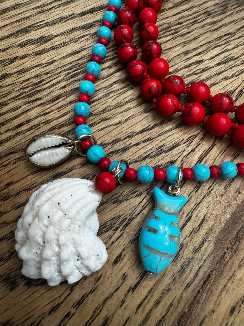Stunning red Coral beaded Necklace